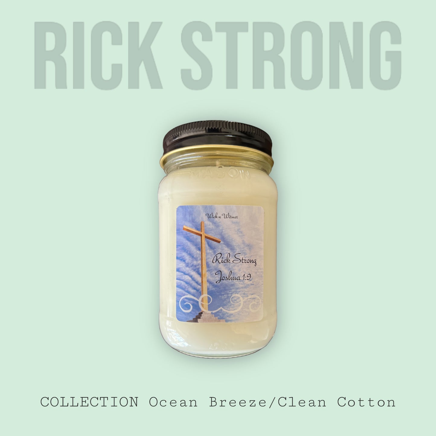 RICK STRONG '12 oz mason Jar